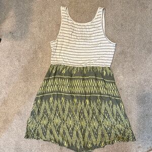 Roxy Green Stripe Tank Mini Dress Size M